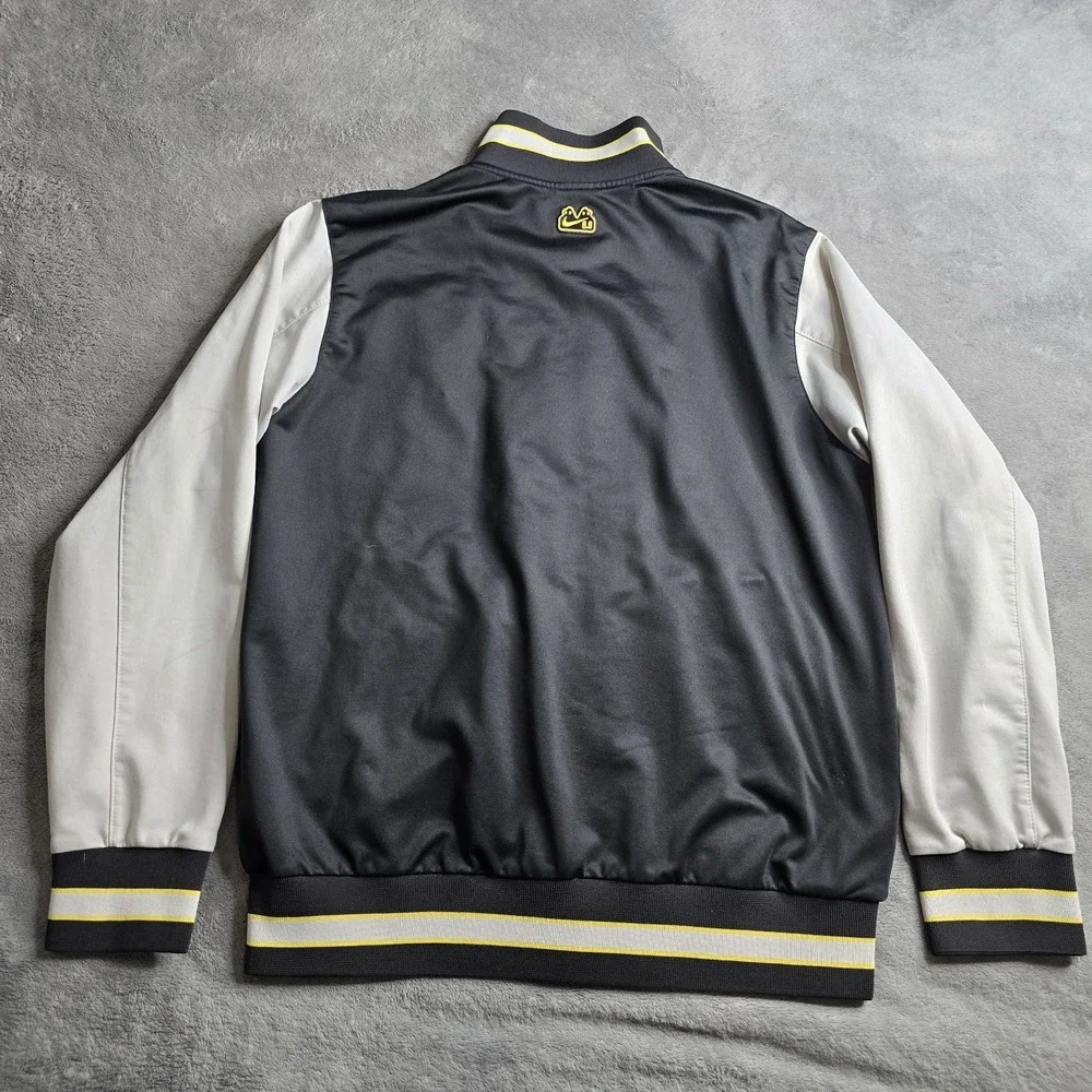 Nike 6.0 SB Varsity Jacket Jock Mens Medium Black Yellow Gray Sports